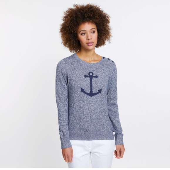 Nautica Sweaters - NAUTICA long sleeve anchor intrasia sweater size XXL cotton 100% new
